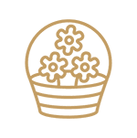 Gold Custom Planters Icon