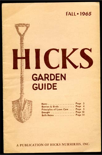 Hicks Nurseries Garden Guide 1965 - cover