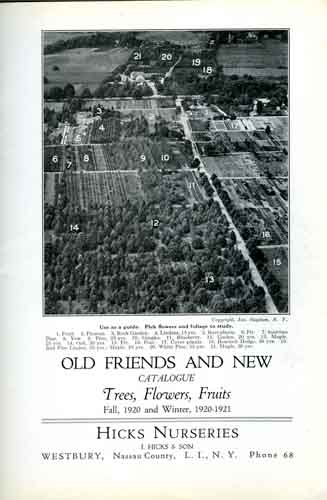 Hicks Nurseries Old Friends and New 1920 - inside cover